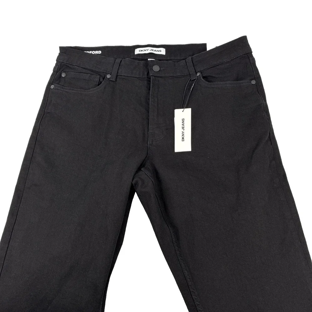 New Mens DKNY Jeans Bedford Slim Black Denim Size 36x30 NWT $79